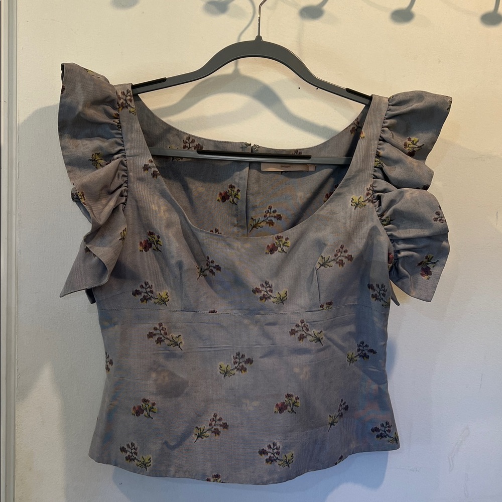 Floral Gray Women's Top(brook collection)